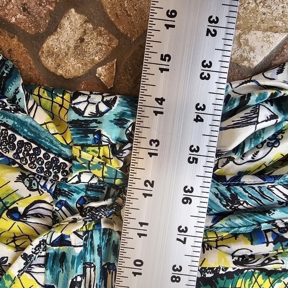 100% Silk Nanette Lepore "Ciao Bella" Print Wrap Blouse, Size Small - Picture 9 of 10
